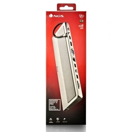 NGS WonderDock 12 Pro Hub USB-C: 3xUSB, 2xHDMI, VGA, RJ45, Lector tarjetas, Jack 3.5mm, PD Gris NGS WonderDock 12 Pro Hub USB-C: 3xUSB, 2xHDMI, VGA, RJ45, Lector tarjetas, Jack 3.5mm, PD Gris